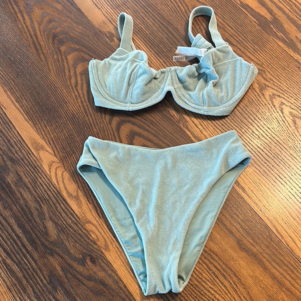 Victoria's Secret Blue Bikini Set with Underwire Top